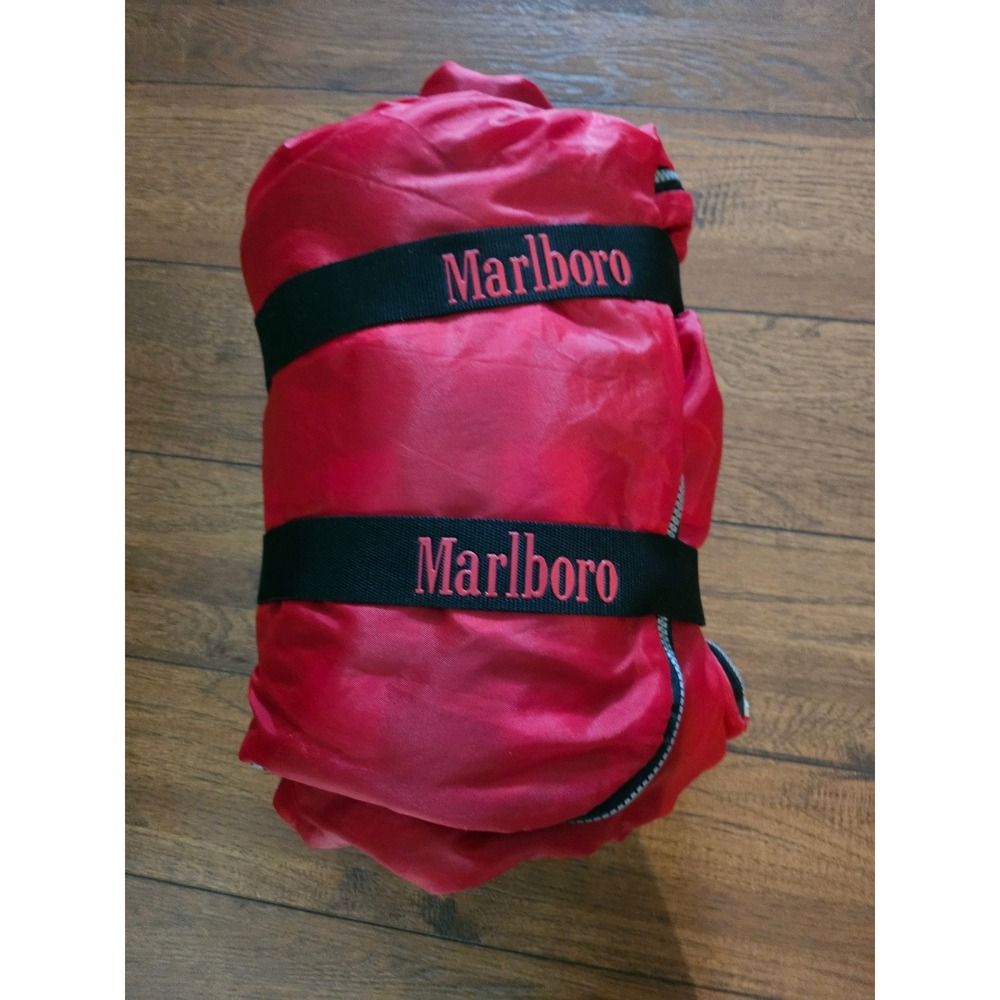 Marlboro Unlimited Sleeping Bag Adult Red Vintage Camping Gear Logo Stuff Sack